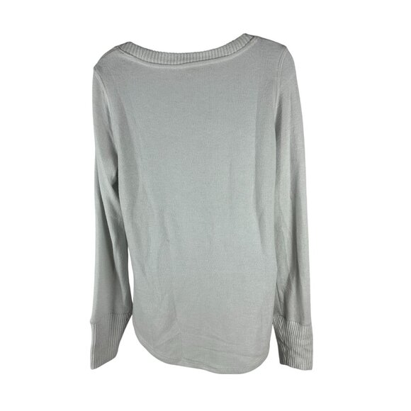 Loft Womens Light Gray Knit Sweater Top Size M Polyester Rayon - Picture 2 of 4